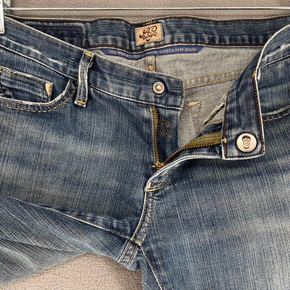 Vintage Y2K 00s Gold Sign Passion Low Rise Bootcut Flare Jean 28 Blue USA Made - Picture 5 of 16